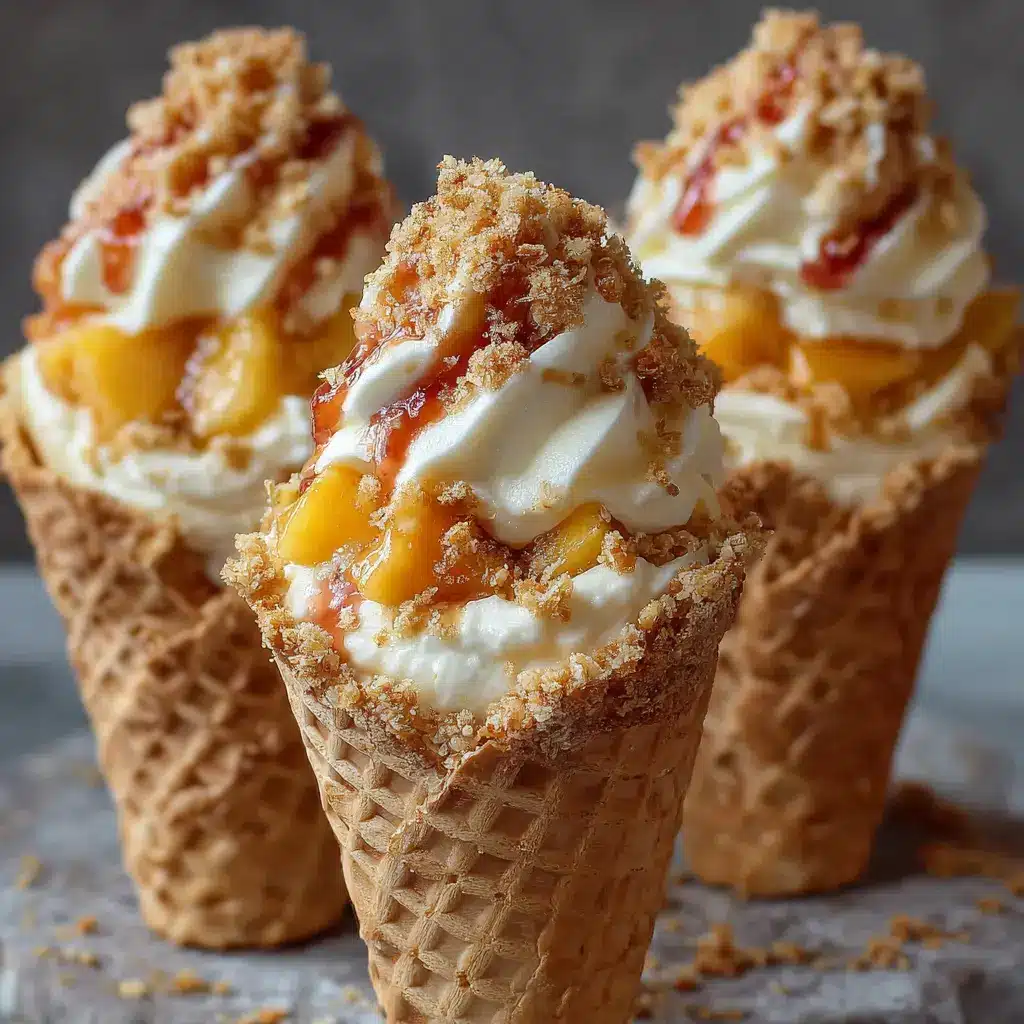 Peach Cobbler Cheesecake Cones