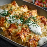 Chicken Enchiladas with Sour Cream White Sauce