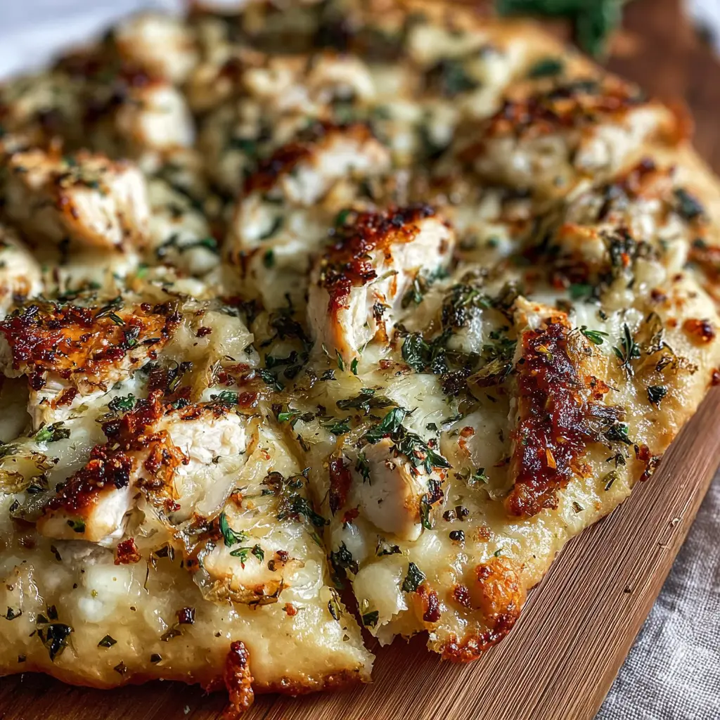Roasted Garlic White Chicken Pizza