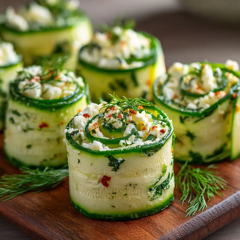 Fresh Dill & Cheese Cucumber Pinwheels