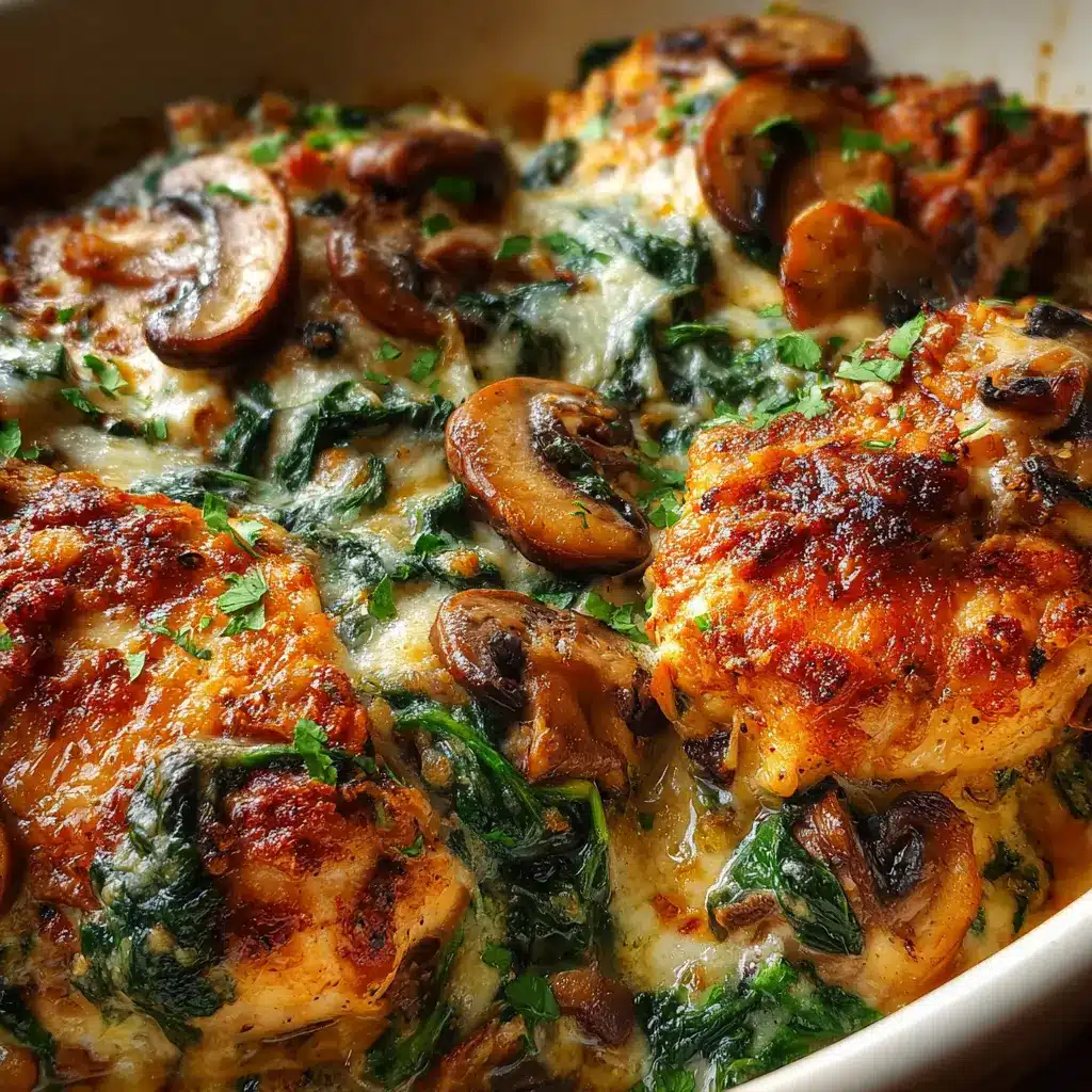 Cowboy Chicken, Spinach, and Mushroom Bake