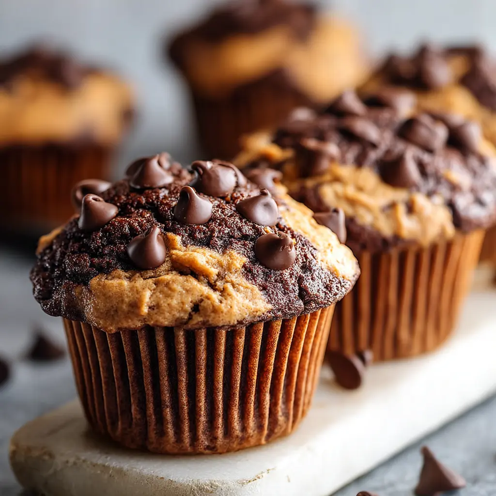 The BEST Chocolate Peanut Butter Muffins