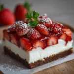 Der ultimative Erdbeer-Traum: Joghurt-Schnittchen auf Schokoboden!