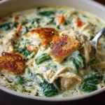 White Lasagna Soup with Chicken and Spinach