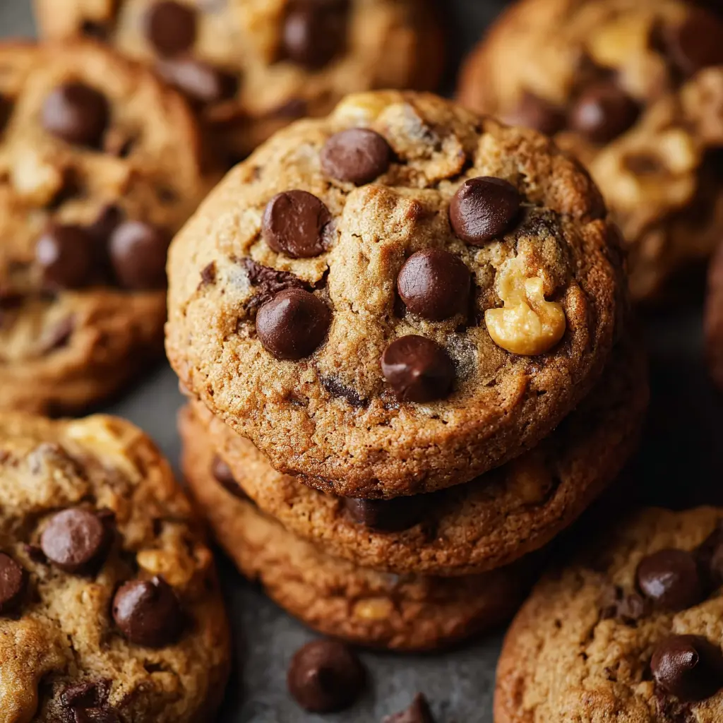 Peanut Butter Banana Chocolate Chip Cookies