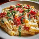 Tomato Basil Pasta with Light Ricotta Cream Sauce
