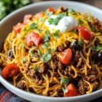 Crockpot Taco Spaghetti