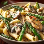 Creamy Mushroom & Asparagus Chicken Penne (Serves 4)