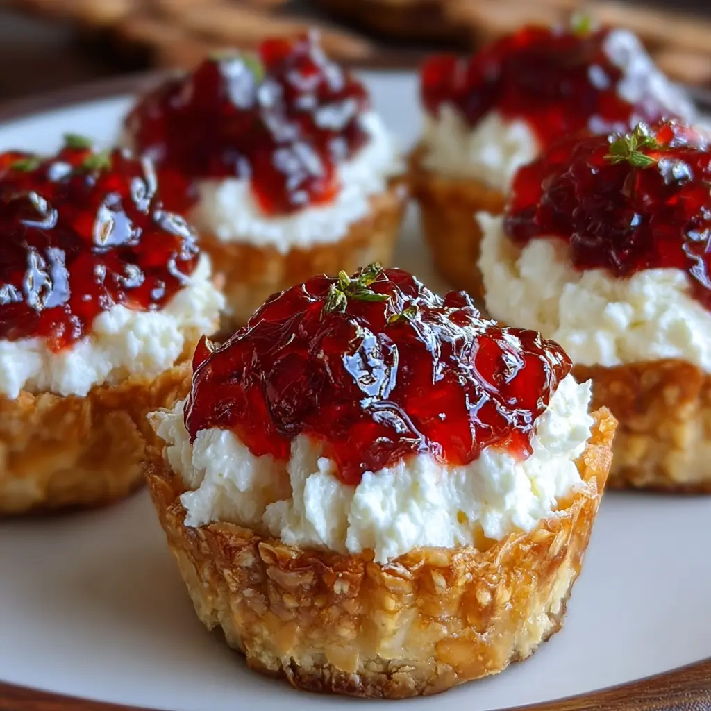 Cranberry Hot Pepper Jelly Cream Cheese Cups