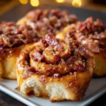 Turkey Bacon Maple Cinnamon Rolls