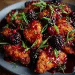 Crispy Blackberry Chicken with Sticky Sauce