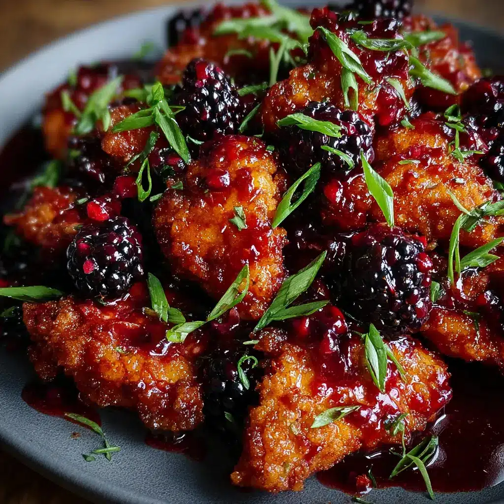 Crispy Blackberry Chicken with Sticky Sauce