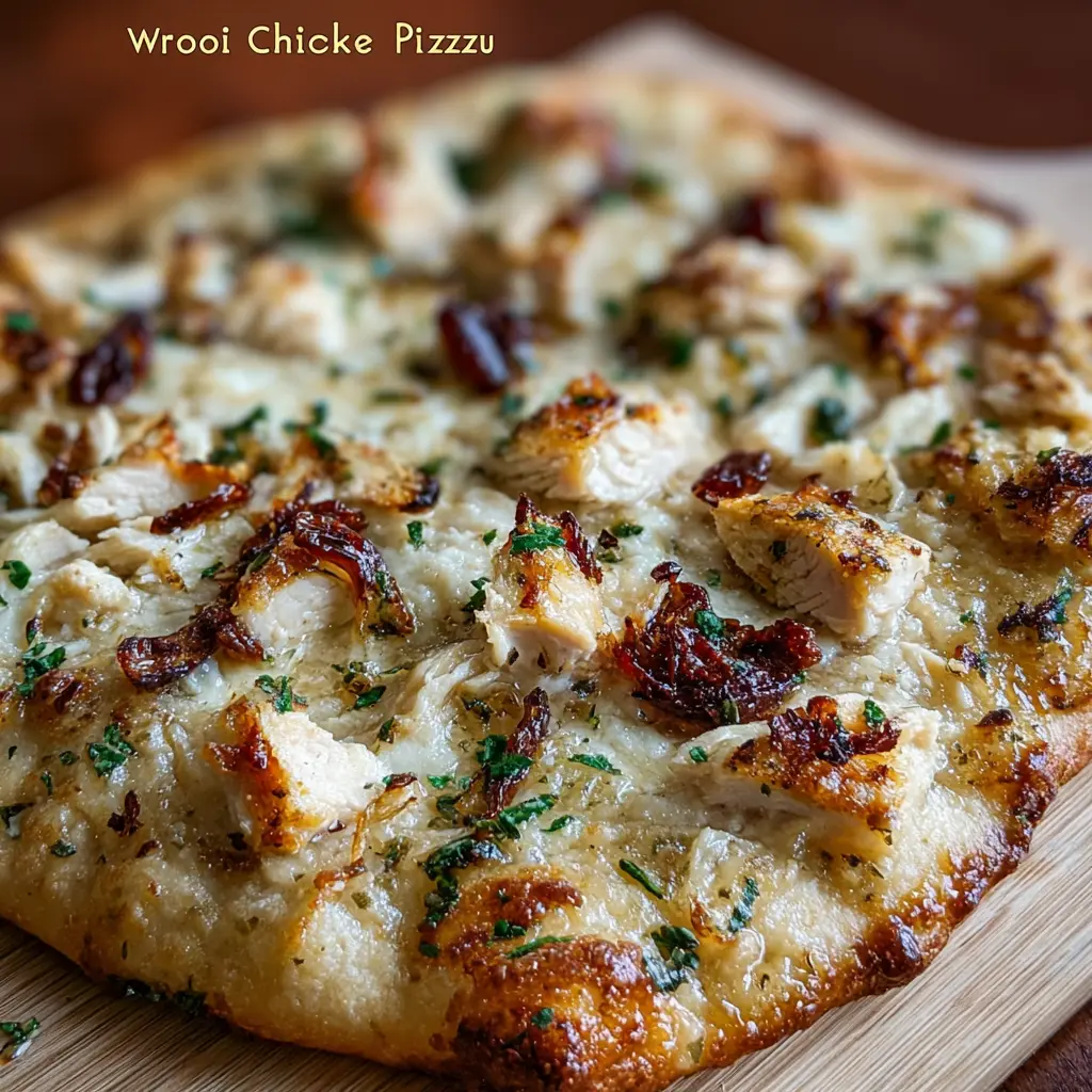 Roasted Garlic White Chicken Pizza