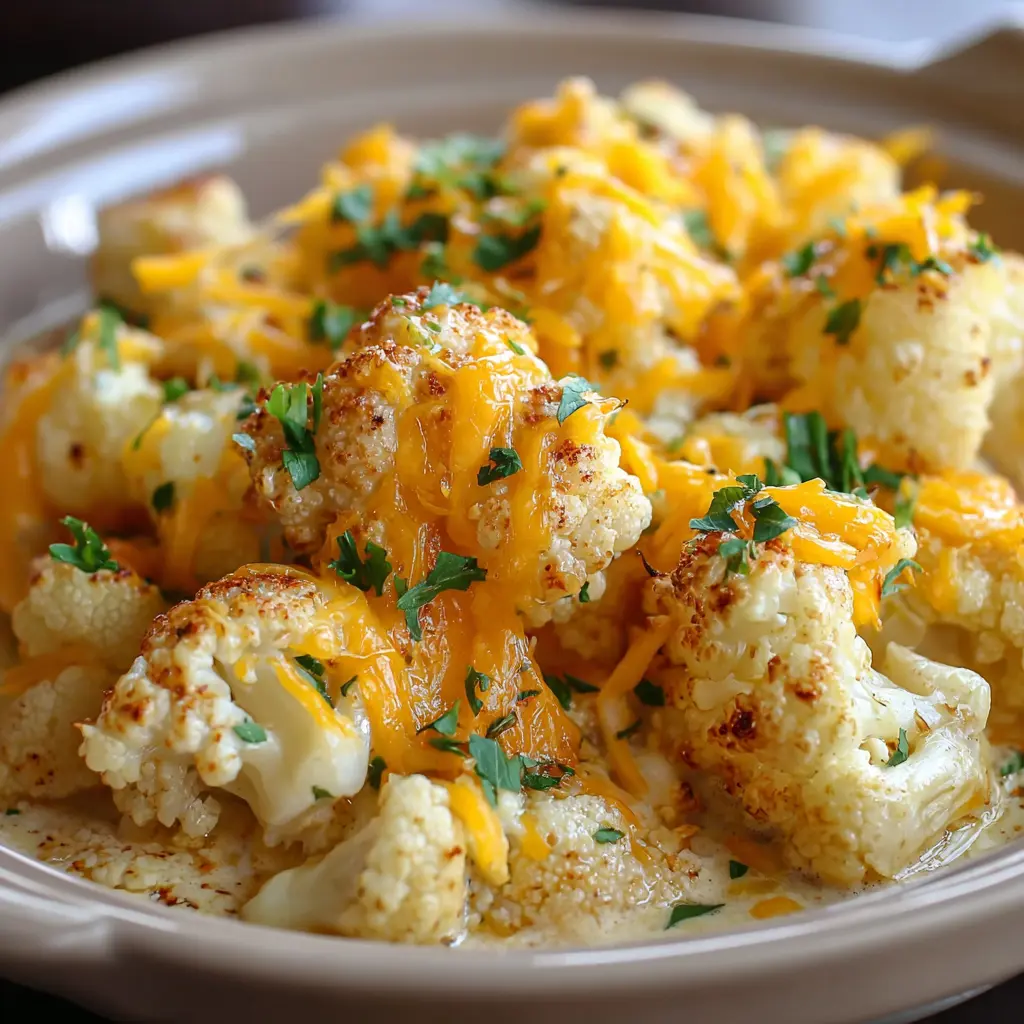 Cheesy Slow Cooker Cauliflower