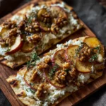 CRISPY FLATBREAD WITH RICOTTA, ROASTED APPLES & WALNUTS