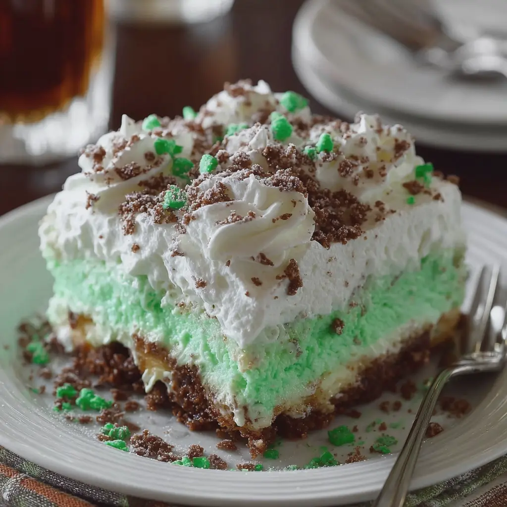 Shamrock Shake Lasagna Dessert