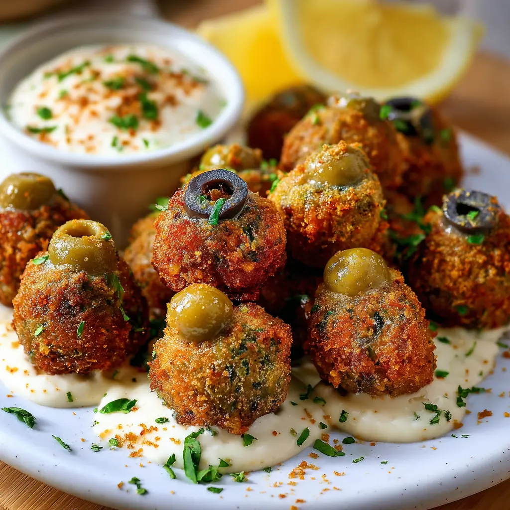 Delicious Fried Olives with Garlic Aioli