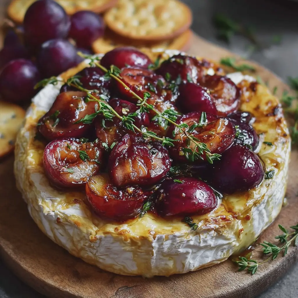 Baked Brie with Roasted Plums and Thyme