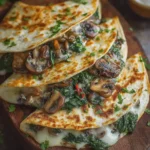 Baked Spinach Mushroom Quesadillas