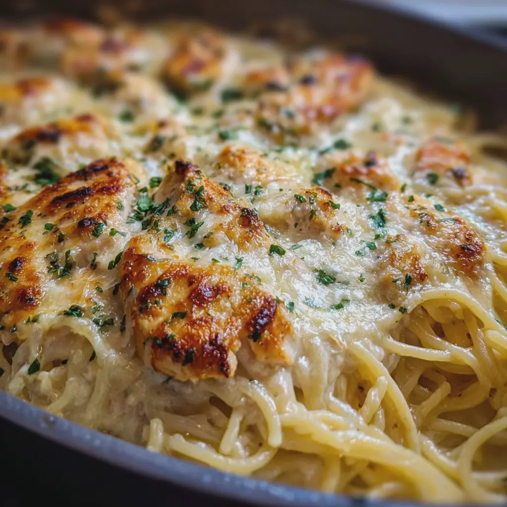 Baked White Spaghetti (with Chicken)