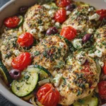 Mediterranean Chicken Zucchini Bake