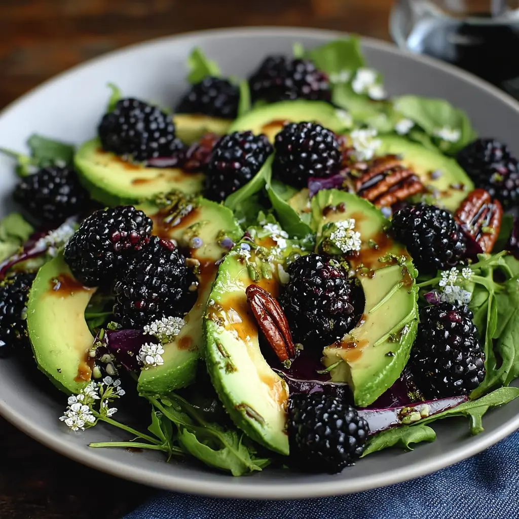 Blackberry Avocado Salad with Honey Lemon Vinaigrette