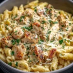 Slow Cooker Parmesan Garlic Chicken Pasta