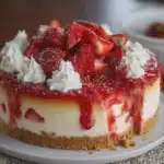 Homemade Strawberry Shortcake Cheesecake