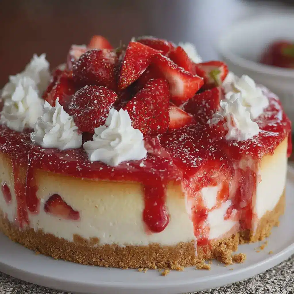Homemade Strawberry Shortcake Cheesecake