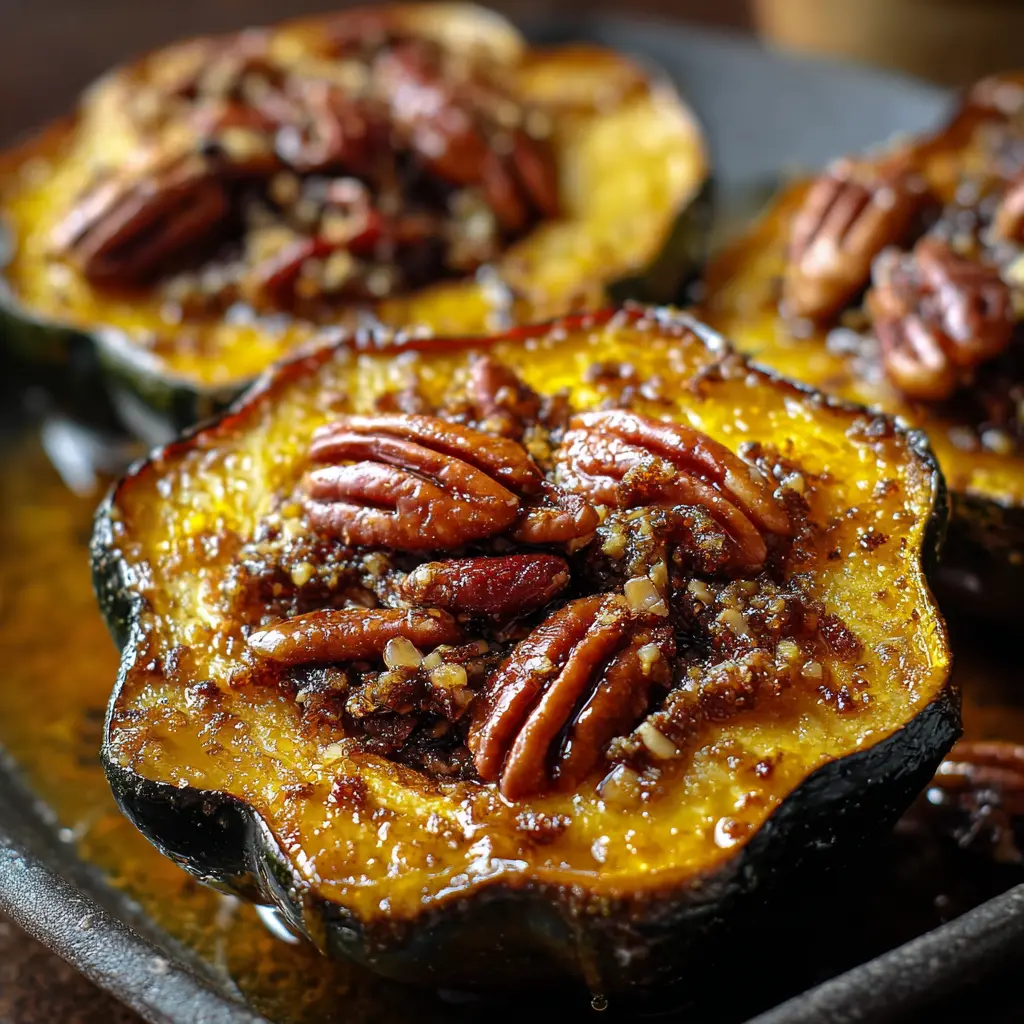 Maple Pecan Roasted Acorn Squash