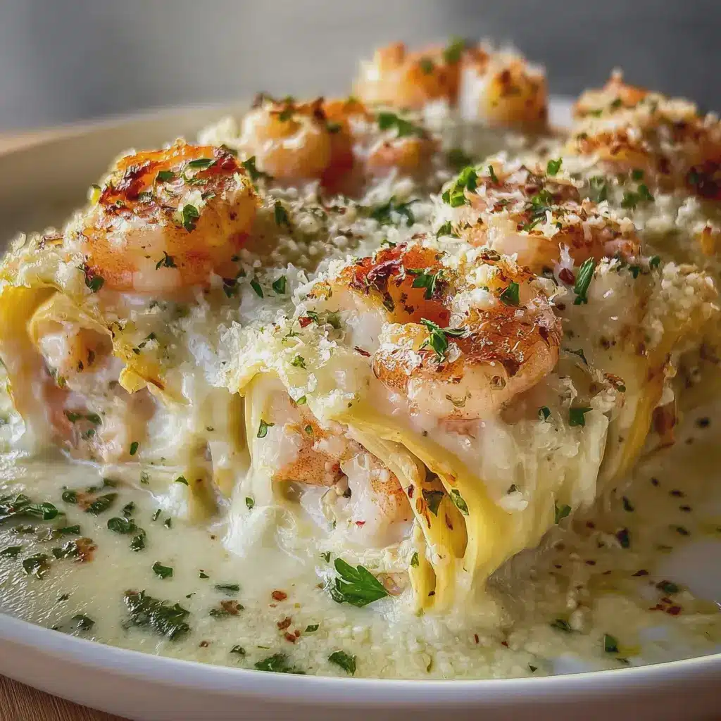 Cheesy Shrimp Alfredo Roll-Ups