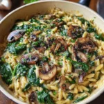 Creamy Spinach & Mushroom Orzo