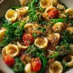Orecchiette with Broccoli Rabe, Tomatoes & Anchovy Breadcrumbs