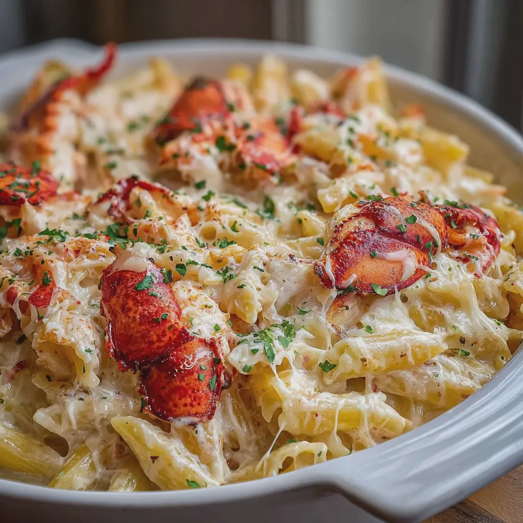 Creamy Lobster Alfredo Pasta Bake