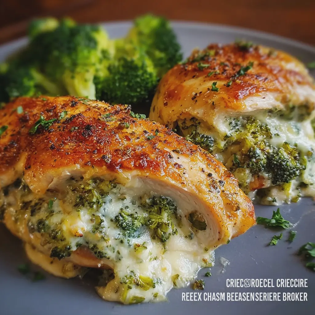 Cream Cheese and Broccoli Stuffed Chicken Breasts