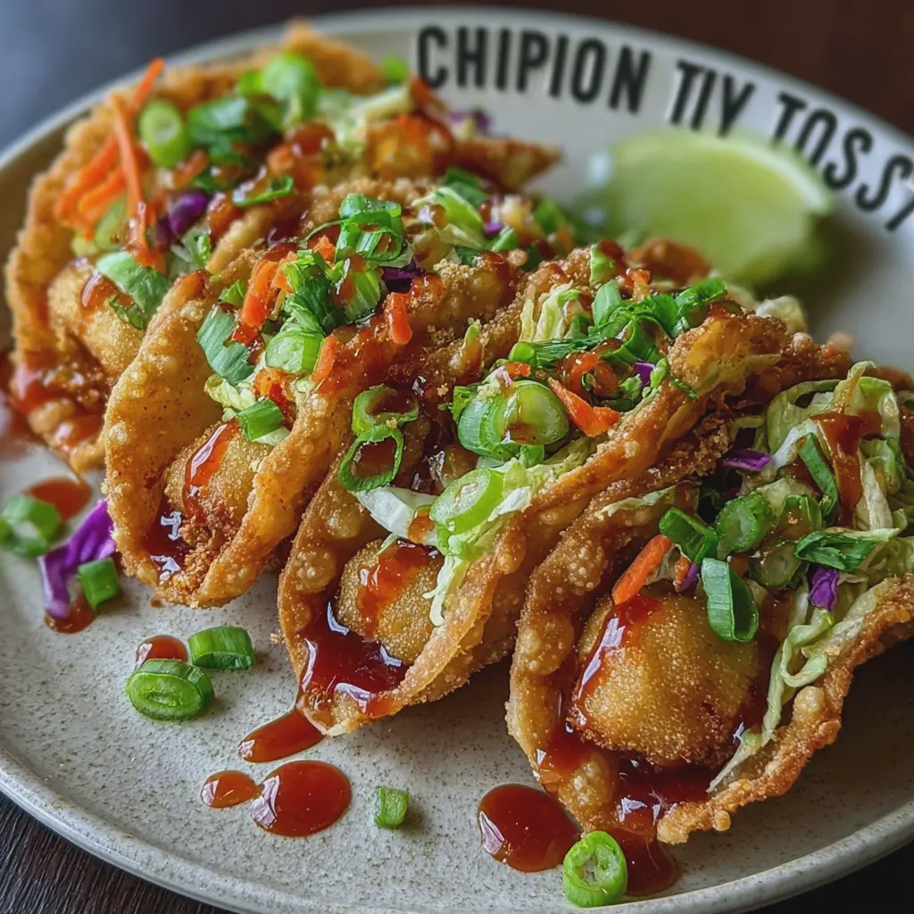 Crispy Chicken Wonton Tacos