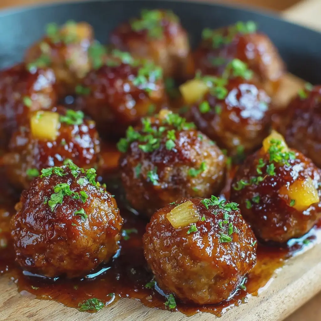Pineapple Brown Sugar Meatball Bites