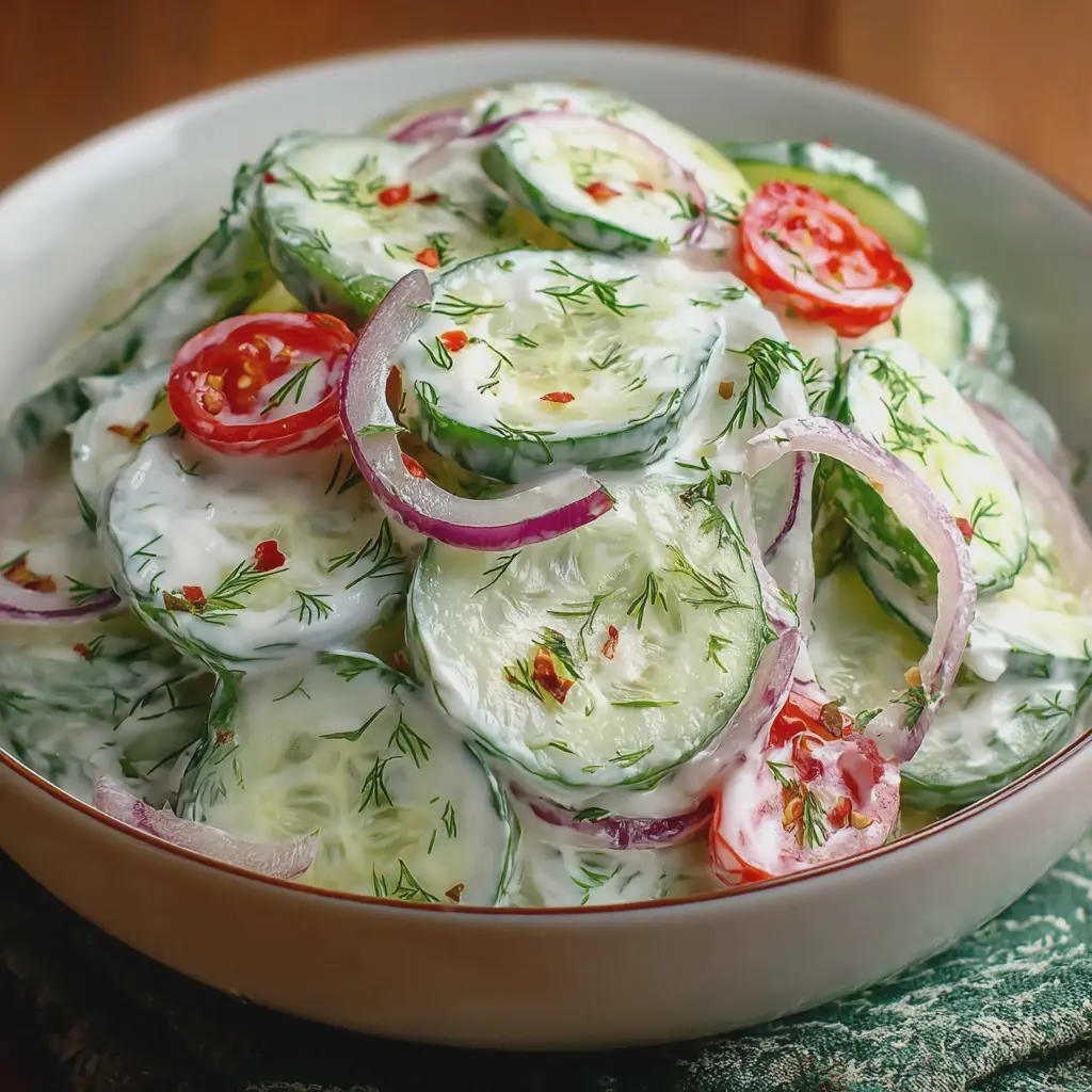 Incredible Creamy Cucumber Salad