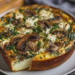 Classic Spinach & Feta Crustless Mushroom Quiche