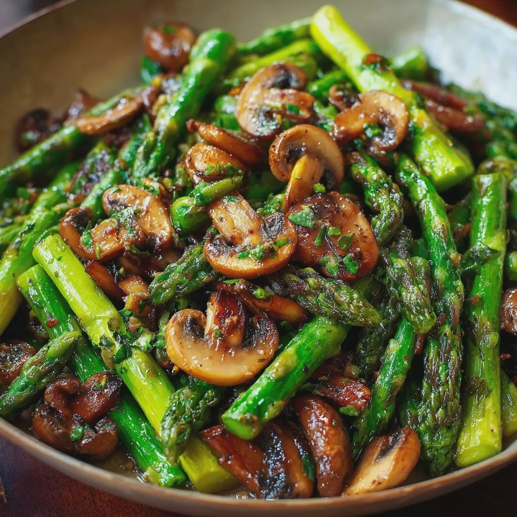 Sautéed Asparagus and Mushrooms