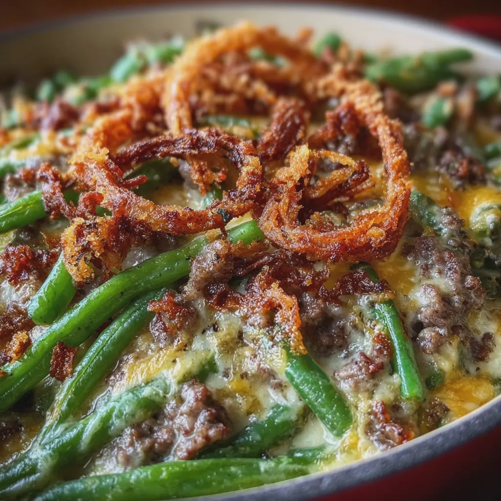 Hamburger Green Bean Casserole (Low Carb)
