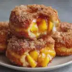 Peach Cobbler Cheesecake Donuts