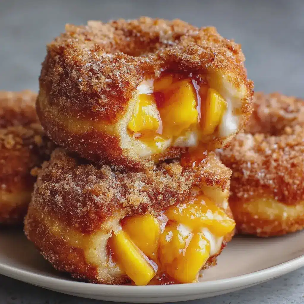 Peach Cobbler Cheesecake Donuts