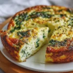 Cottage Cheese & Spinach Crustless Quiche