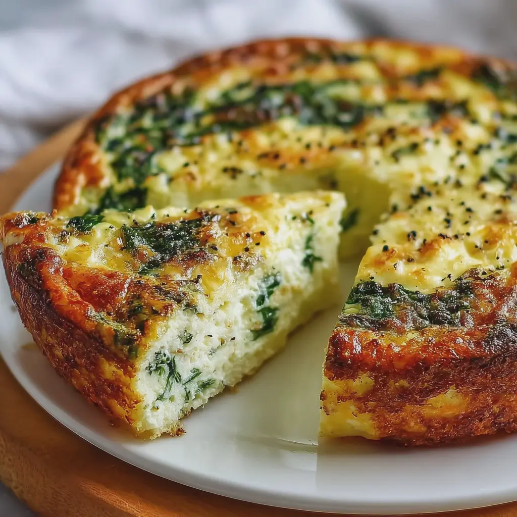 Cottage Cheese & Spinach Crustless Quiche
