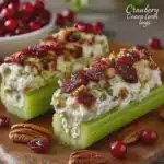 Cranberry Pecan Cream Cheese Stuffed Celery “Snow Logs”