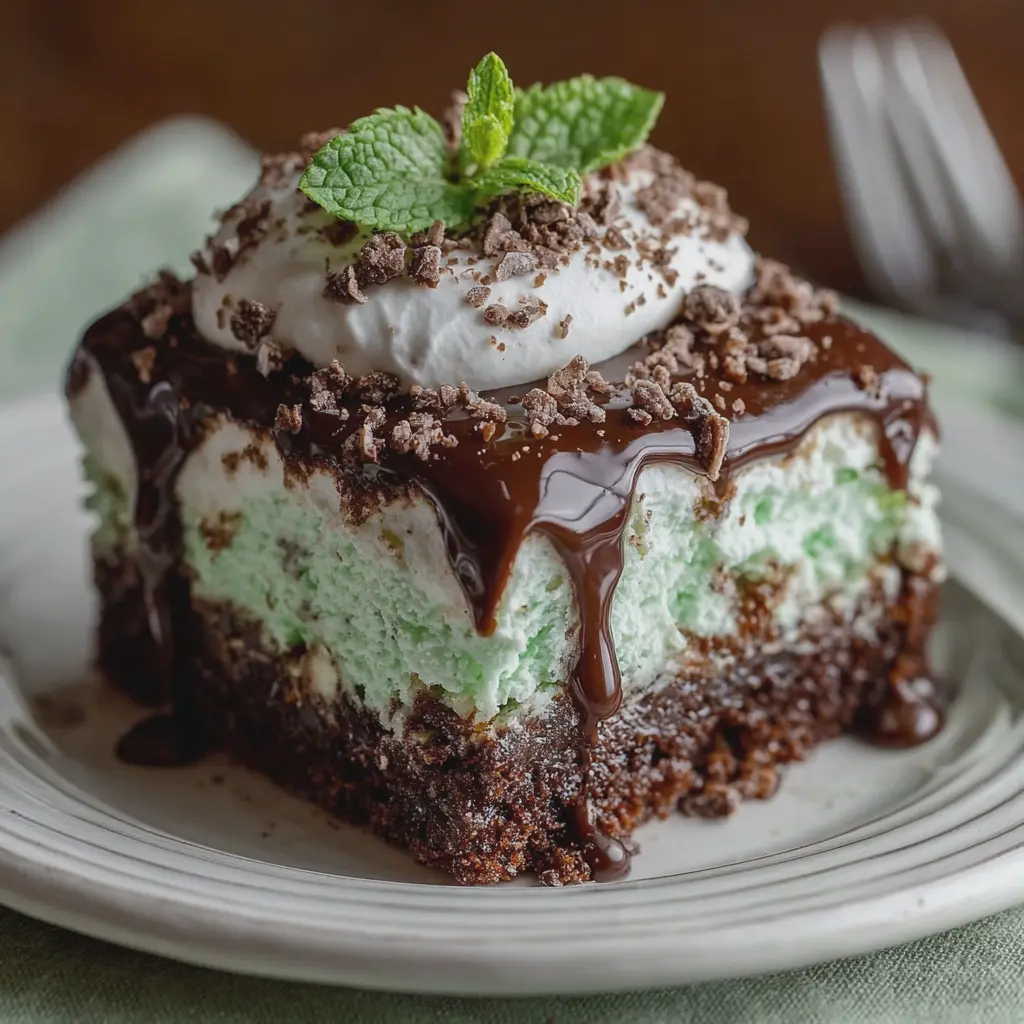 Andes Mint Poke Cake