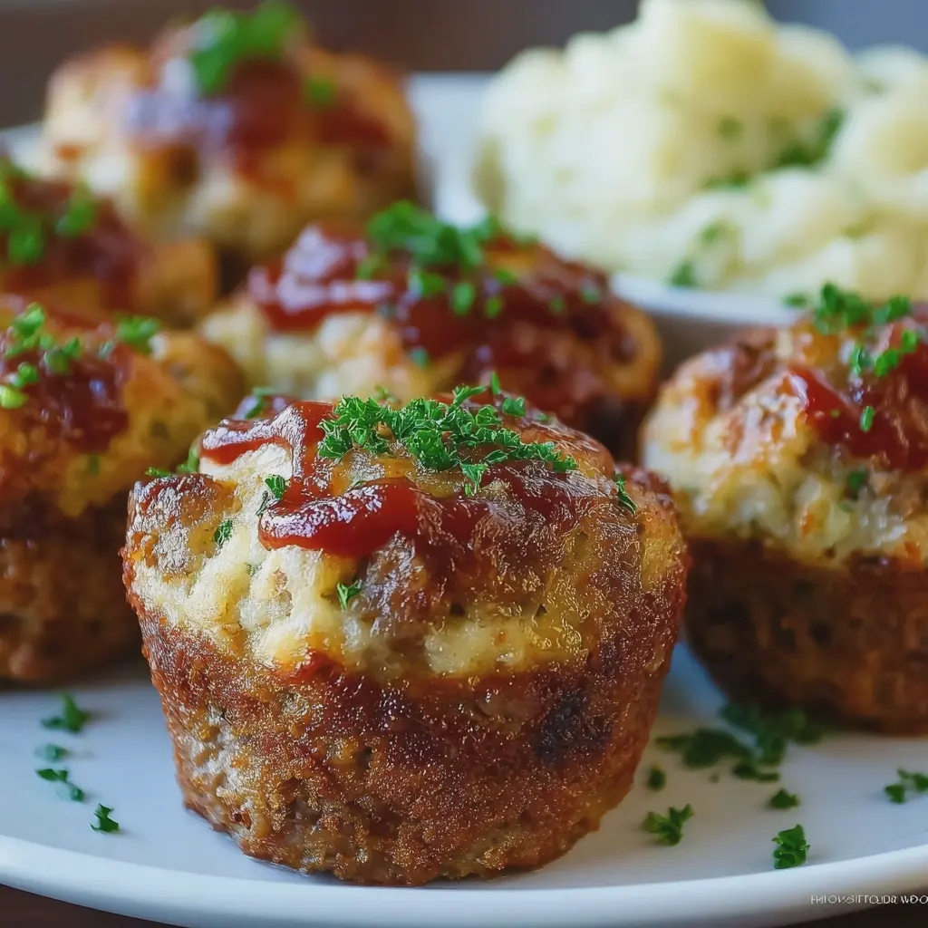 Mini Meatloaf Muffins with Mashed Potato