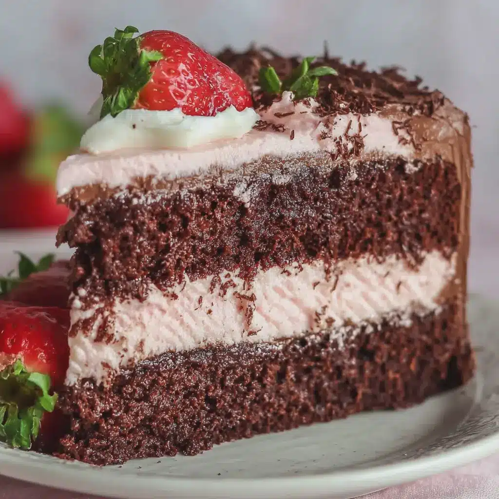 Chocolate Coffee Cake with Strawberry Buttercream