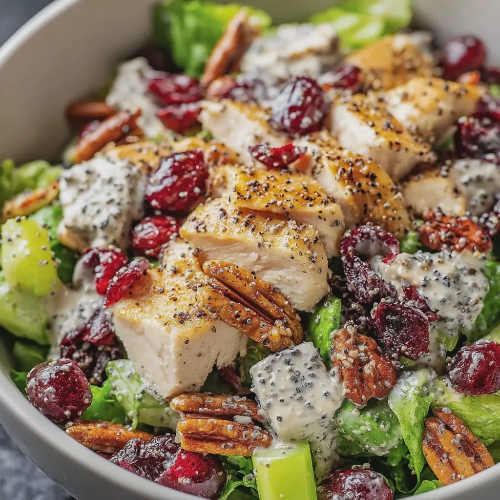 Cranberry Pecan Chicken Salad with Poppy Seed Dressing